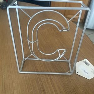 Silver Wire Letter C Wall Decor